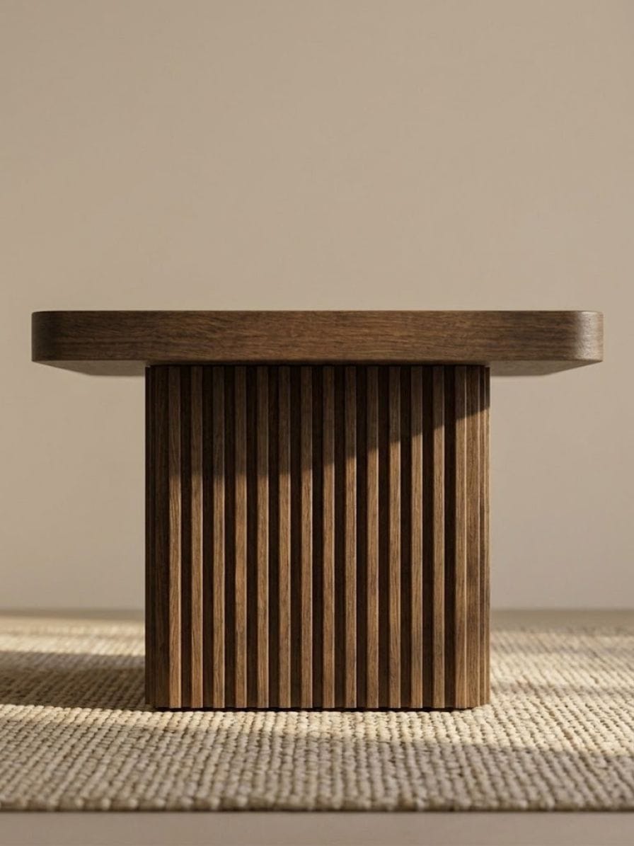 Table basse design en noyer