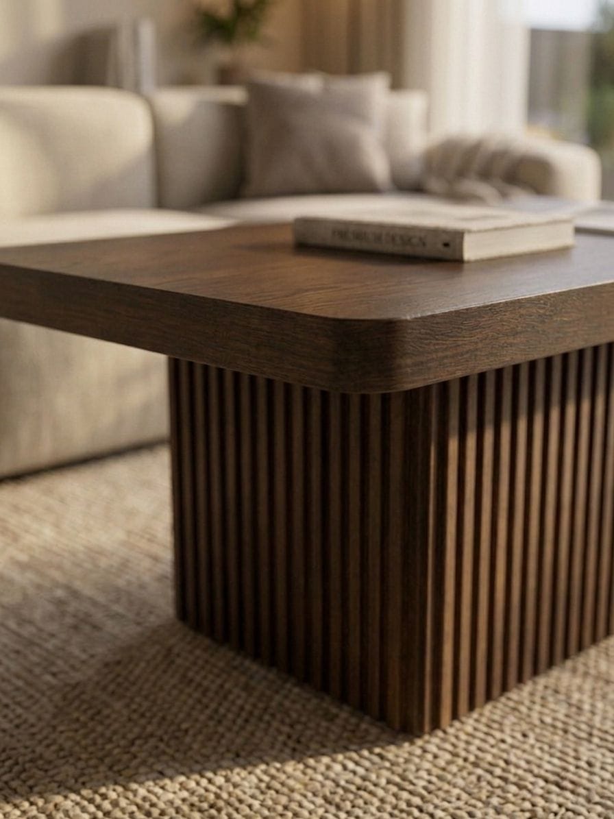 Table basse en noyer massif