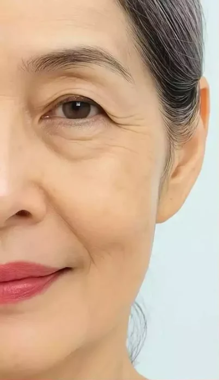 Image showing dull, tired skin with visible fine lines before using the Seoul 1988 Skincare Collection.