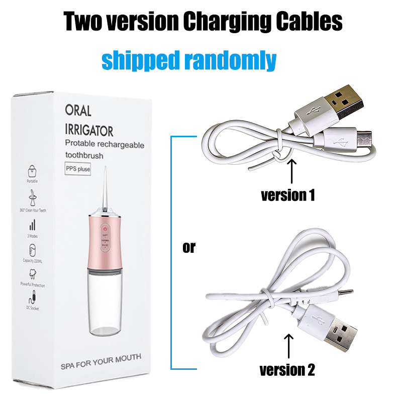 Professional Portable Cordless Water Flosserfor Teeth, Rechargeable Oral Irrigator with 3 Modes & Water Drill, IPX7 Waterproof