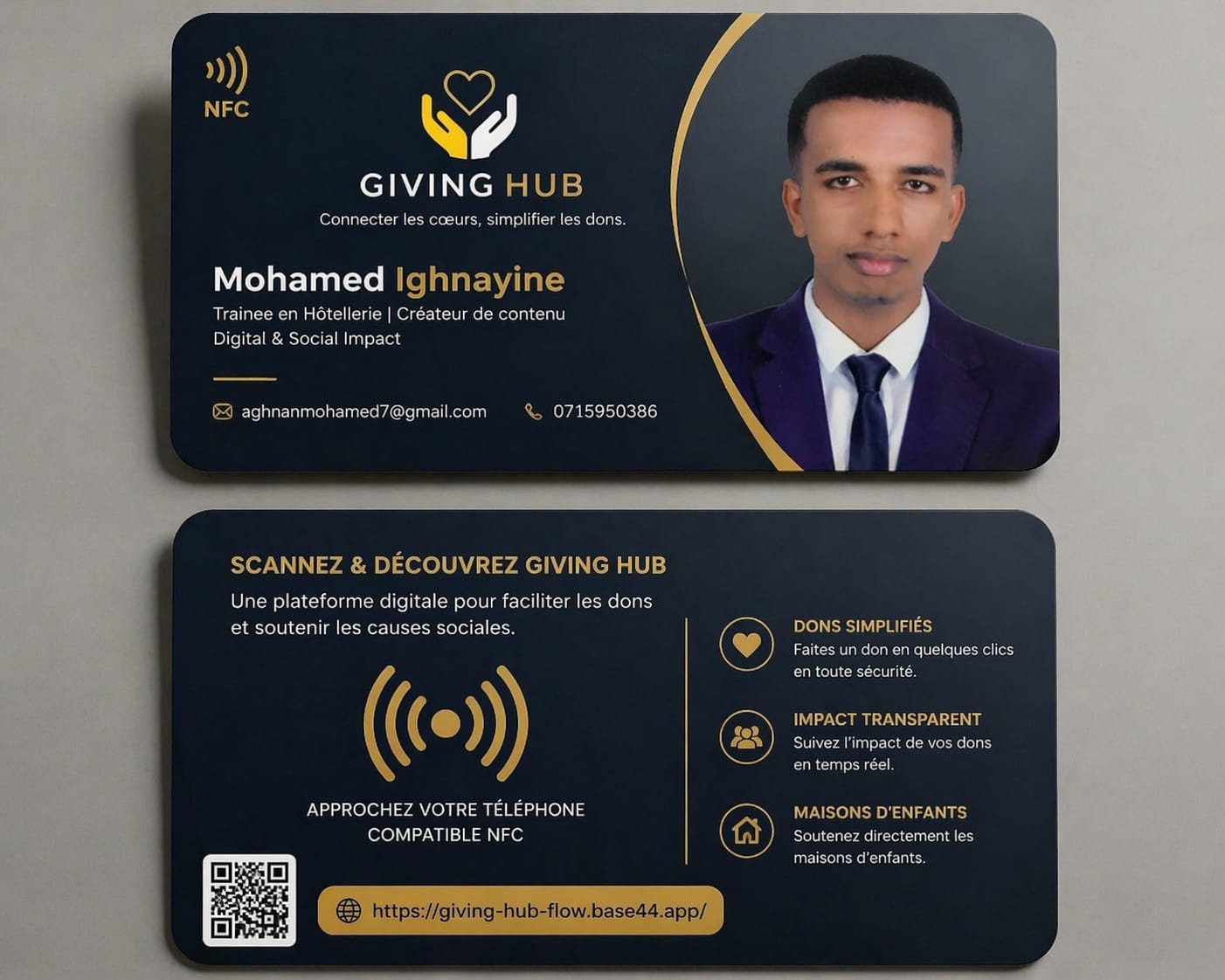 TapLink card with elegant design