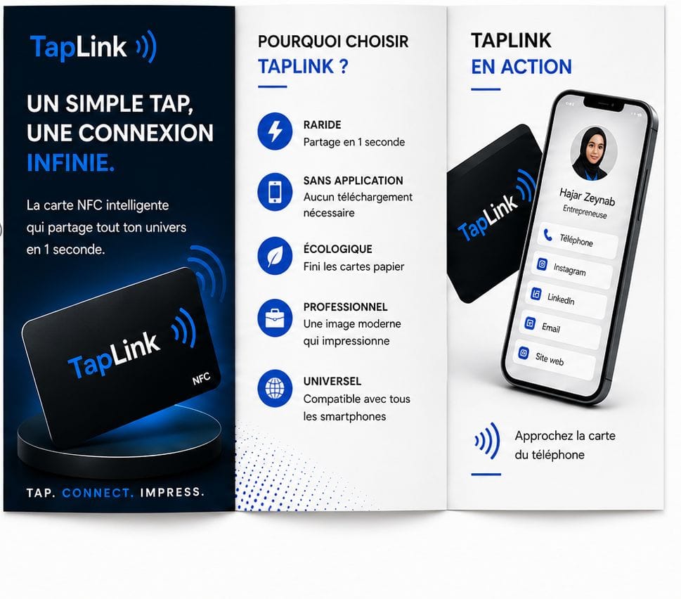 TapLink card showing NFC technology