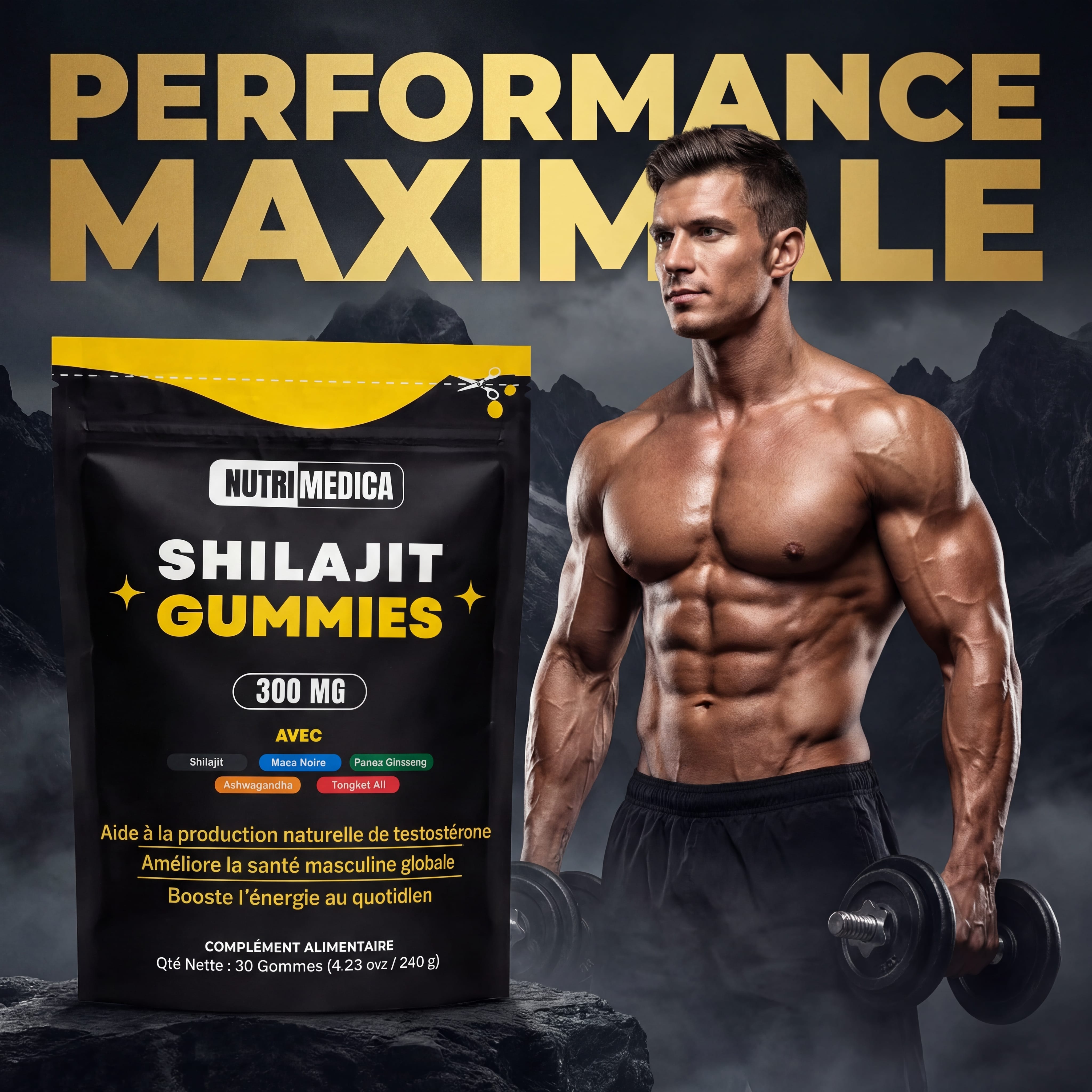 Homme soulevant des poids