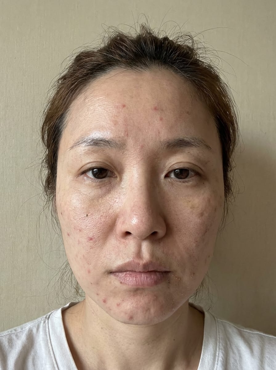 Dry, flaky skin before Talovia Tallow Honey Balm application