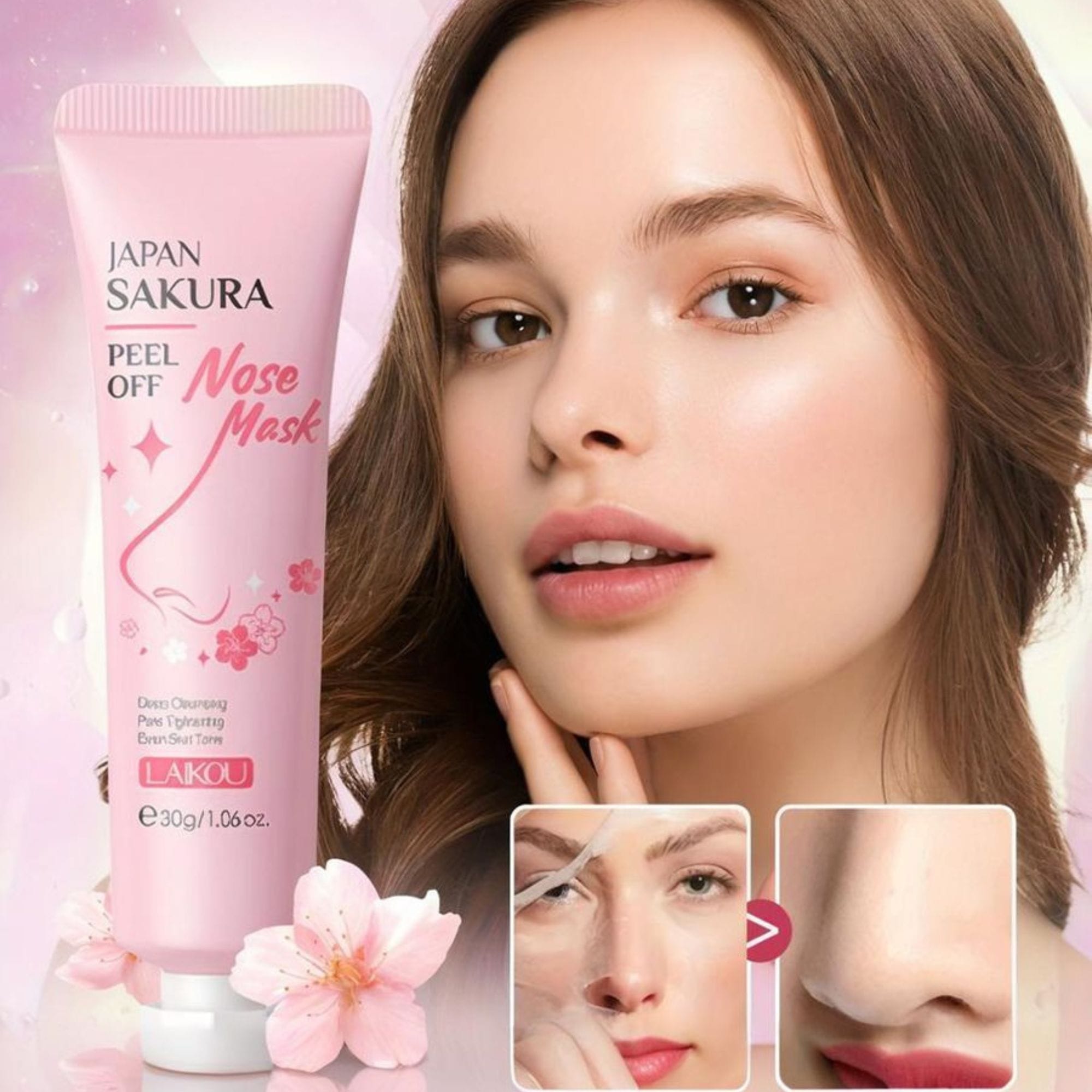 Woman applying sunscreen outdoors with a healthy glow