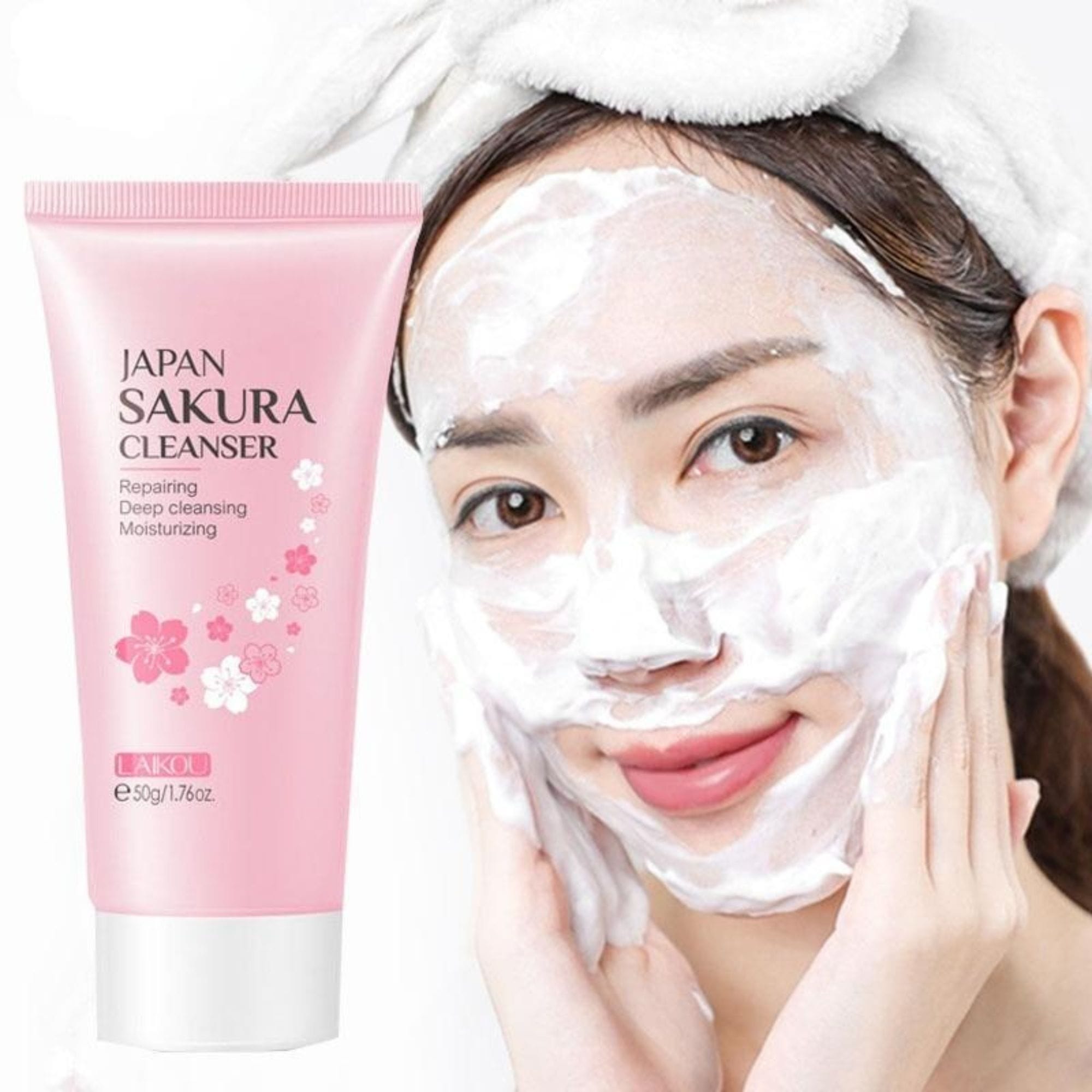 Woman applying face cream in a morning routine