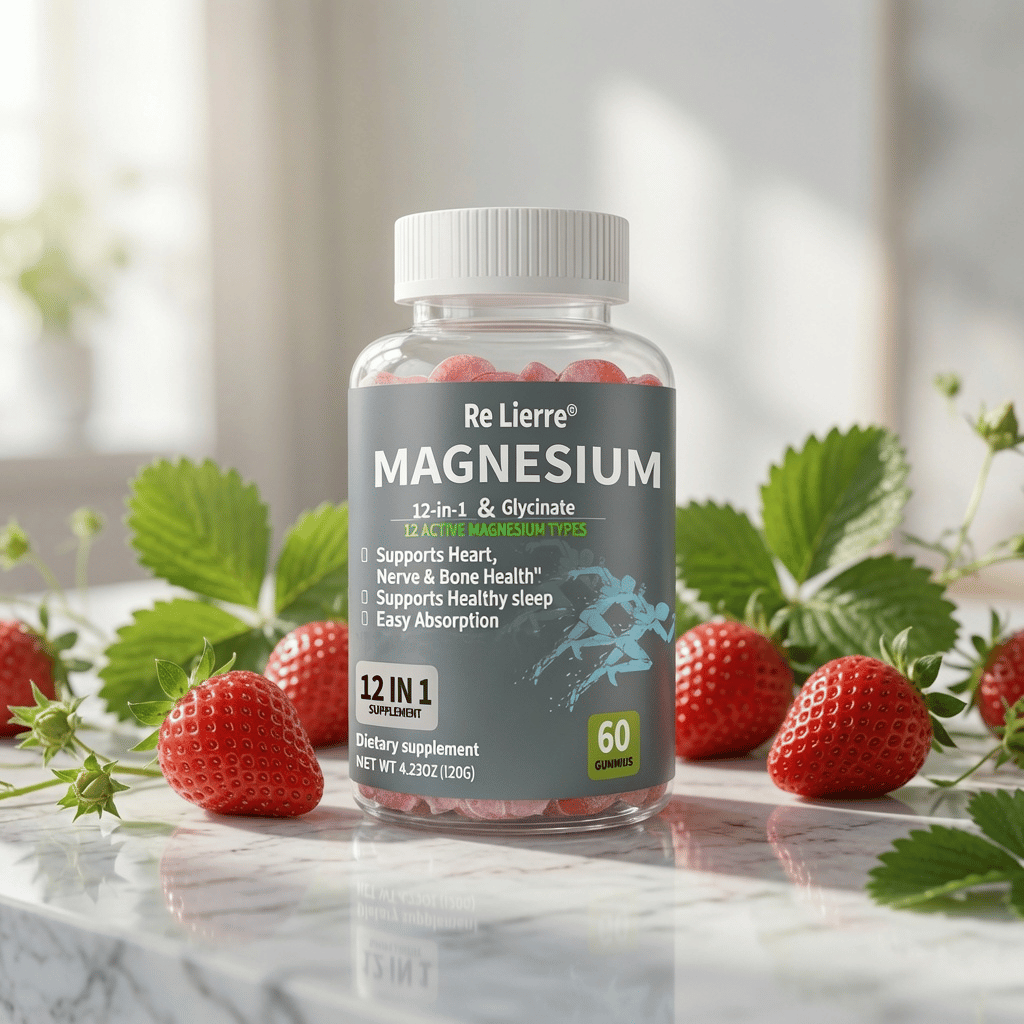 Magnesium Gummies 12-in-1 with Glycinate | 60 Gummies | Veluren
