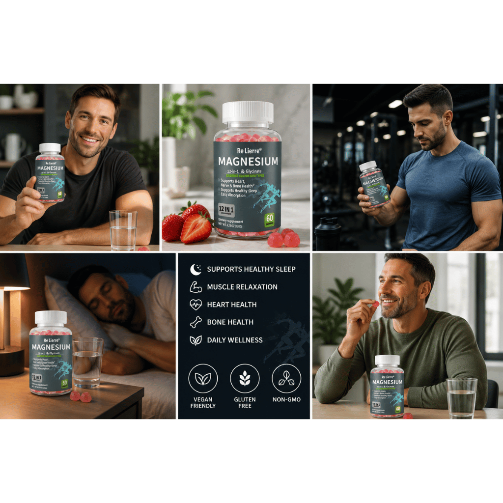 Magnesium Gummies 12-in-1 with Glycinate | 60 Gummies | Veluren