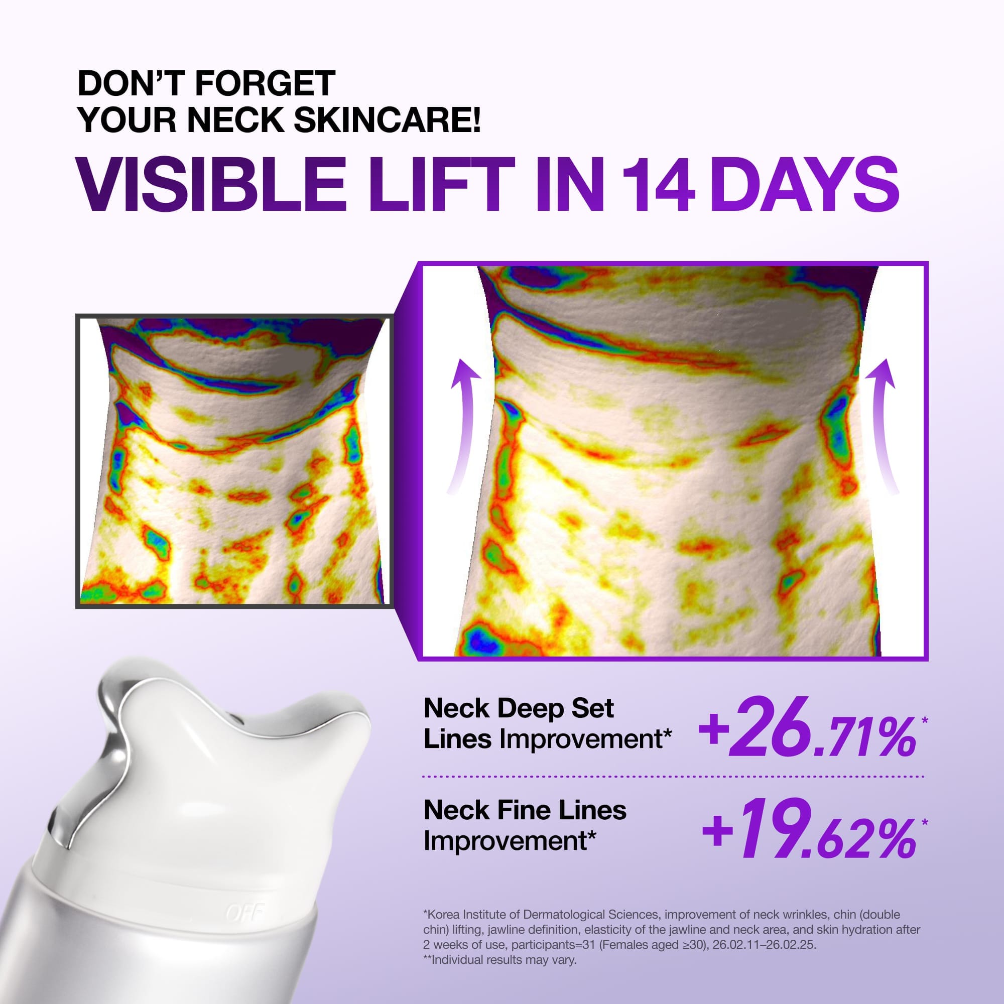 Product packaging alongside the neck cream with guasha.