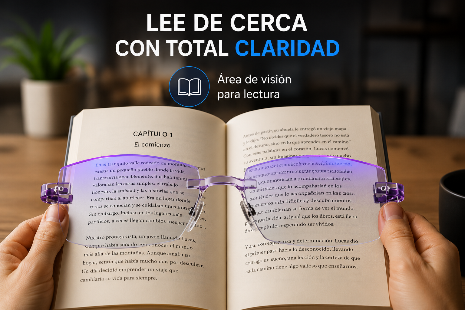 Persona usando las gafas VisionPro con clara visión