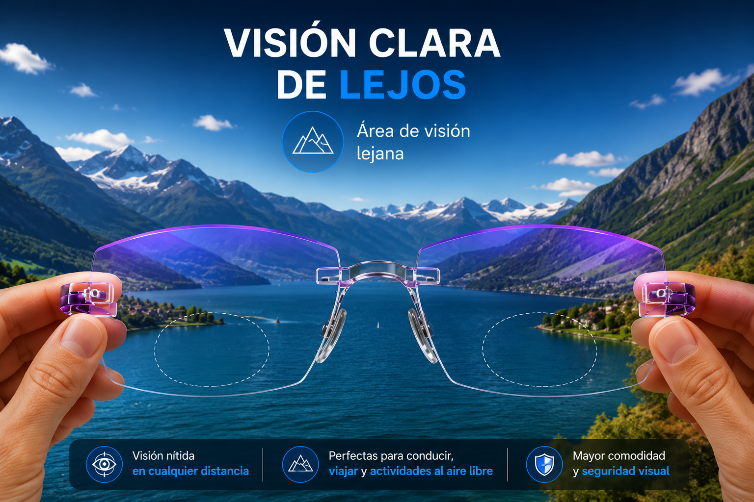 Comparación de visión con y sin las gafas VisionPro