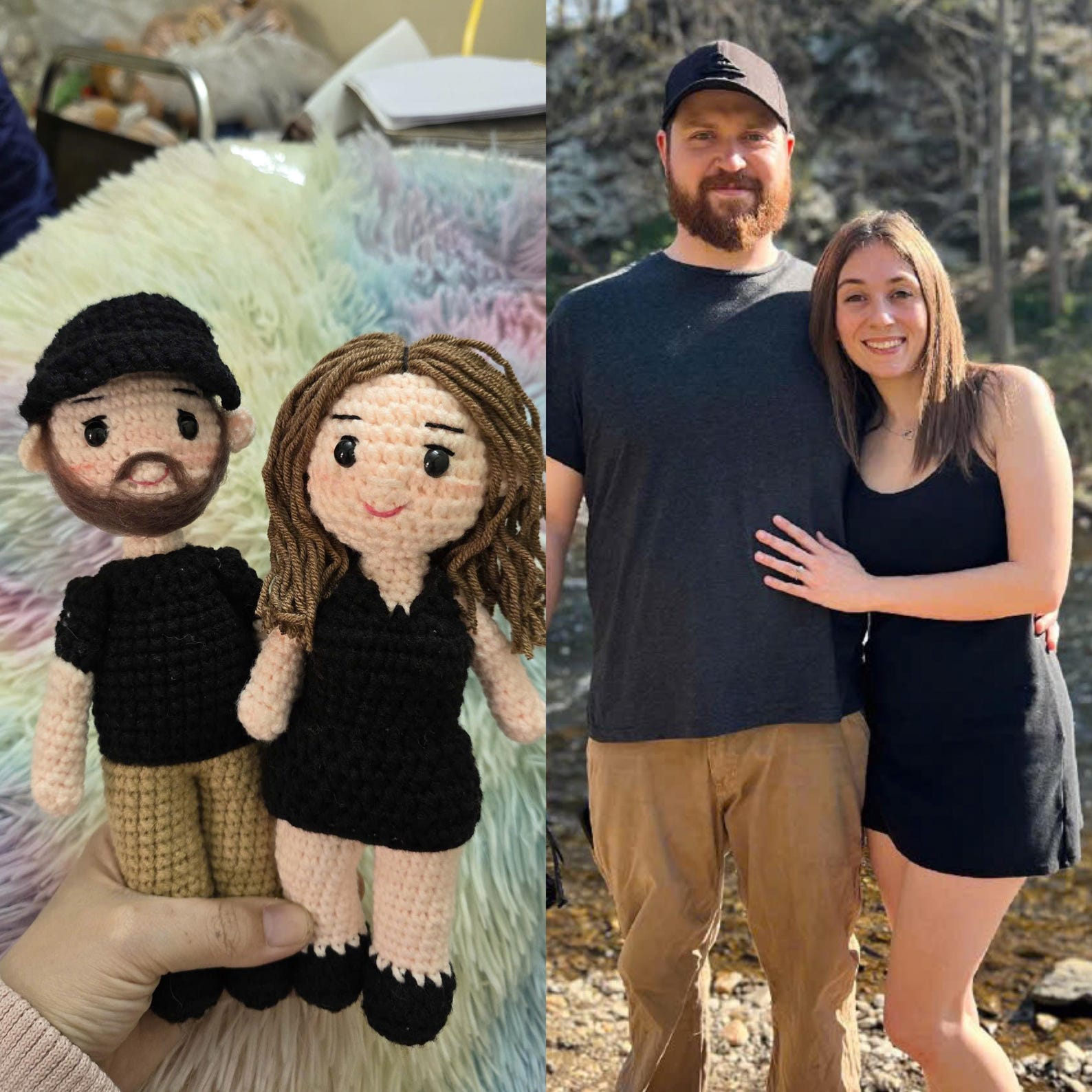 Customer photo being used to create a custom crochet doll