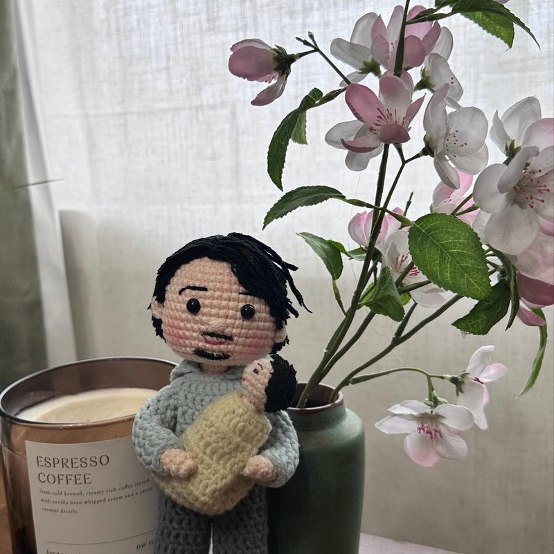 Comforting custom crochet doll of grandmother