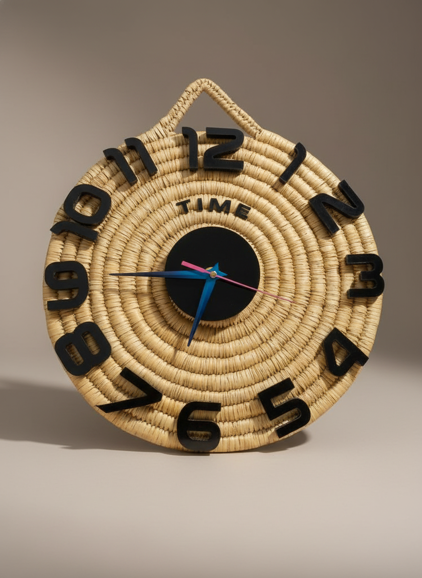 ساعة حائط خشبية بتصميم عصري