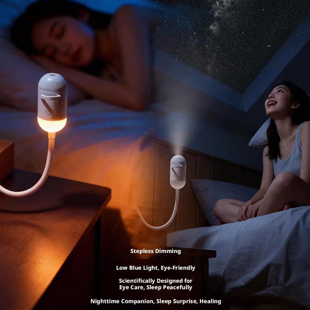 Star projector lamp in a room