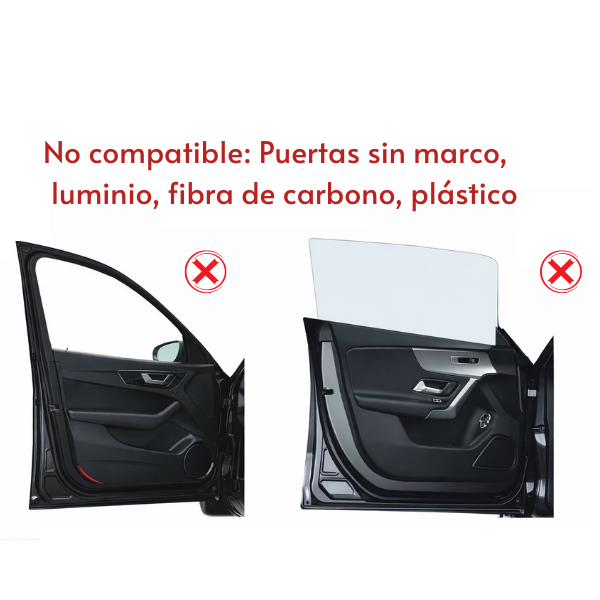 Imagen de las cortinas magnéticas para ventanas de coche instaladas mostrando el interior del coche protegido del sol