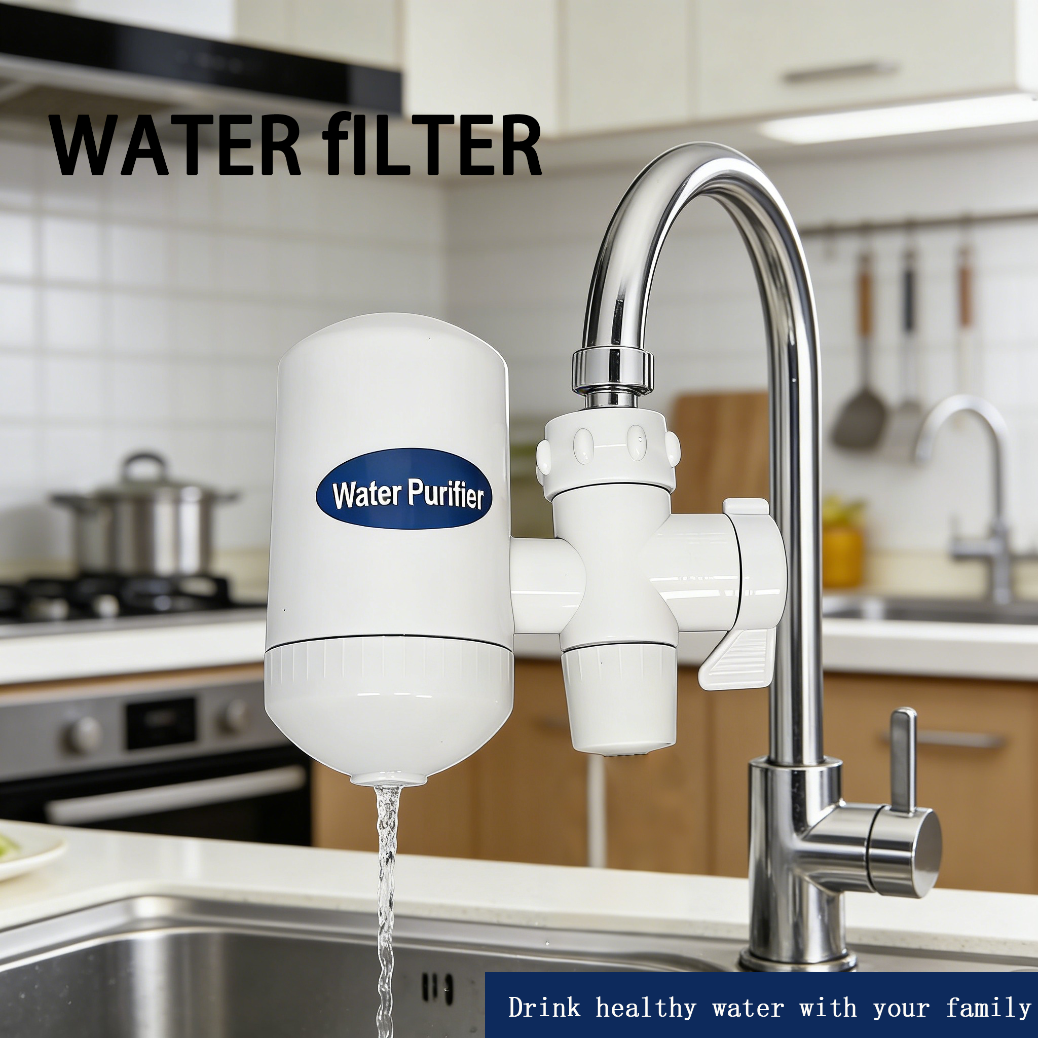 صورة لصنبور مياه فاخر في مطبخ عصري