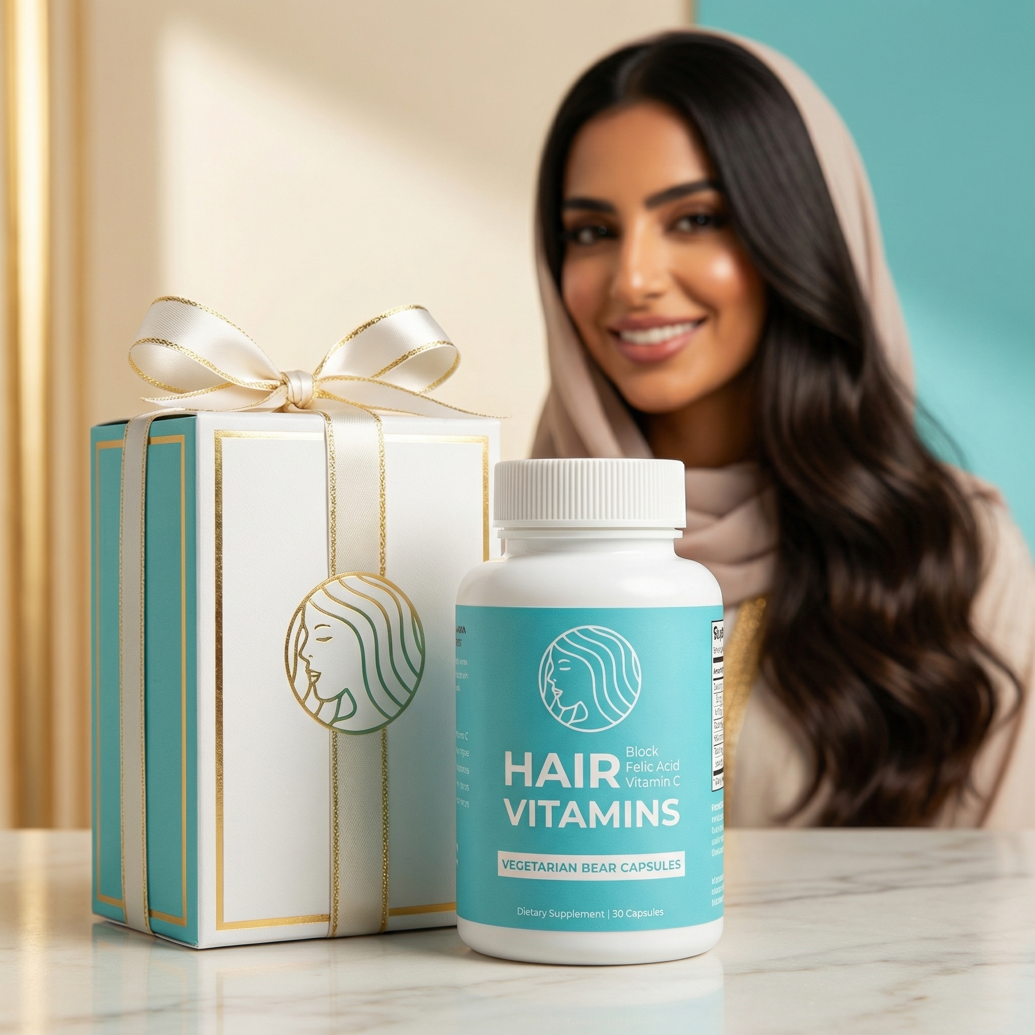 صورة خلفية لعلب فيتامينات الشعر النباتية