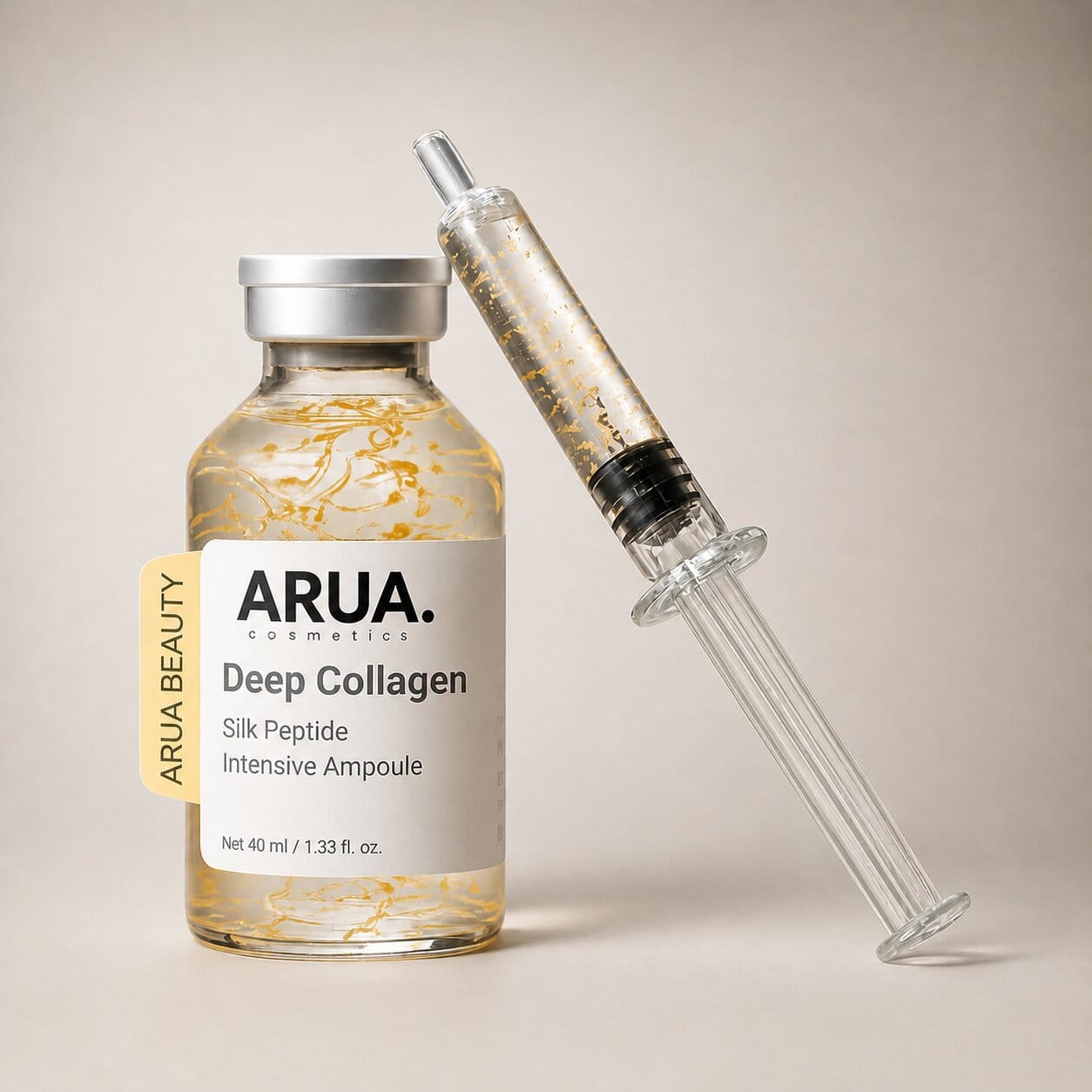 Product packaging with serum bottle