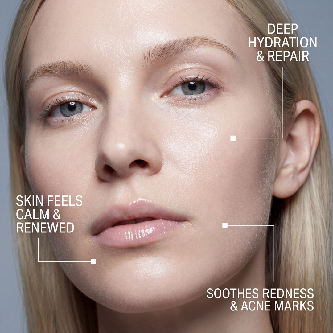 Close-up of jawline with improved firmness