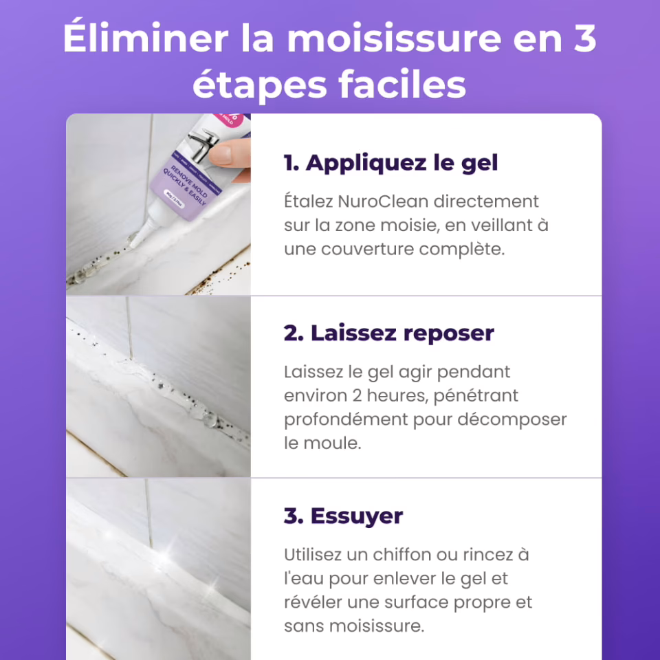 Surface de carrelage impeccable après utilisation de NuroClean Gel