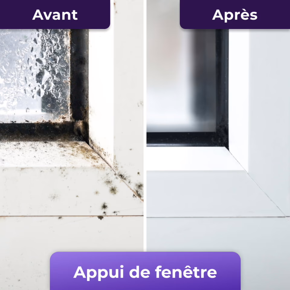 Une surface propre après utilisation du gel anti-moisissures