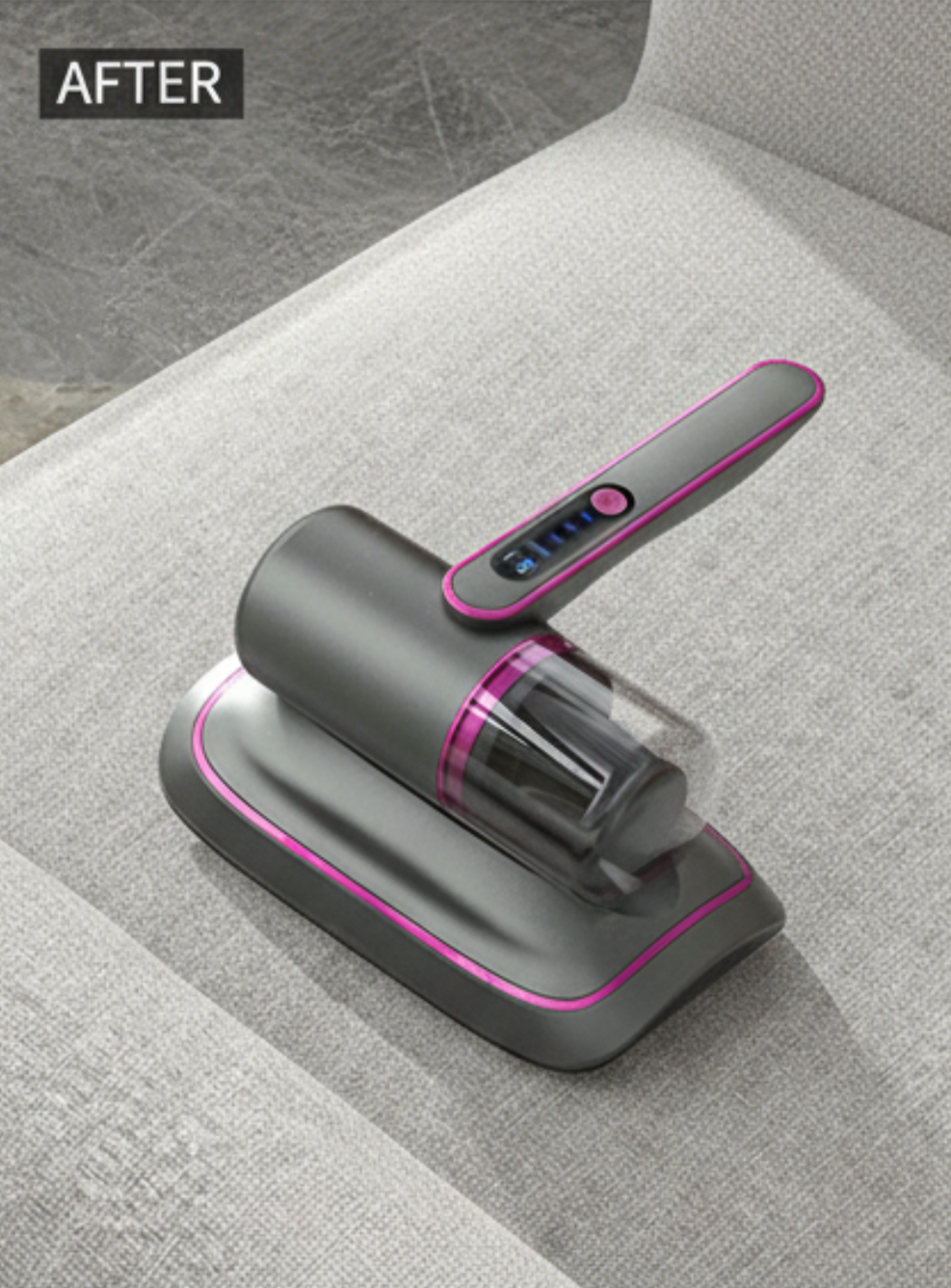 صورة بعد استخدام مكنسة السرير