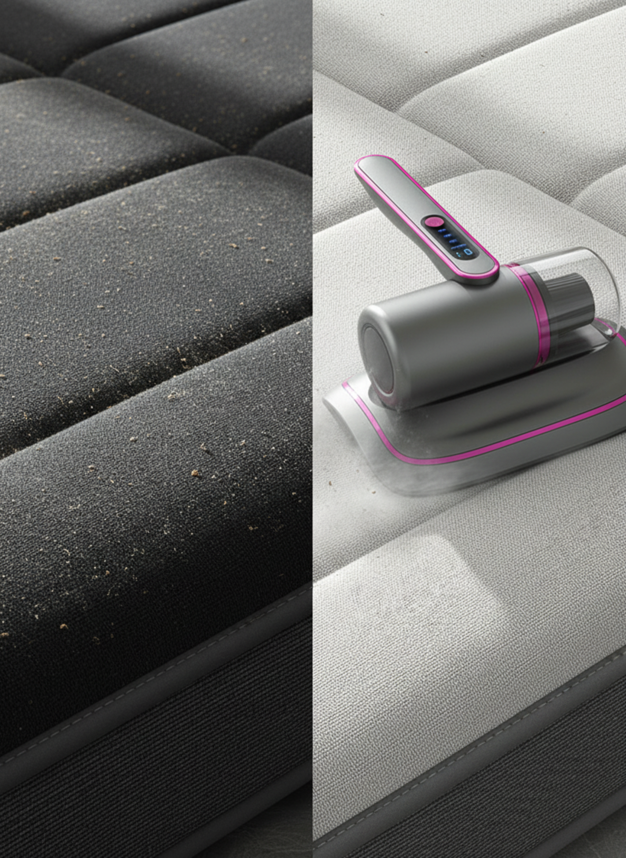 مكنسة كهربائية للسرير مزودة بتقنية الأشعة فوق البنفسجية