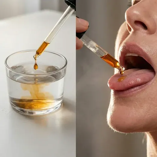 Personne buvant un verre de liquide en fin d'après-midi