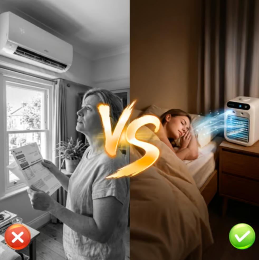 Desktop air cooler with dual mist nozzles