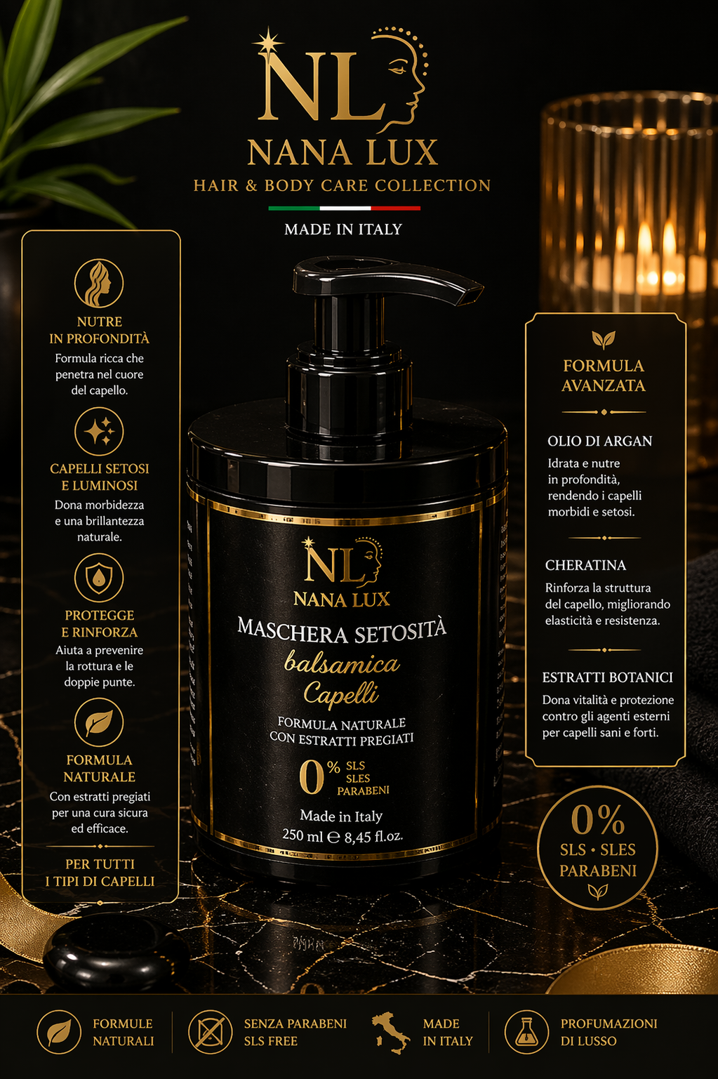 Immagine di capelli riparati e forti