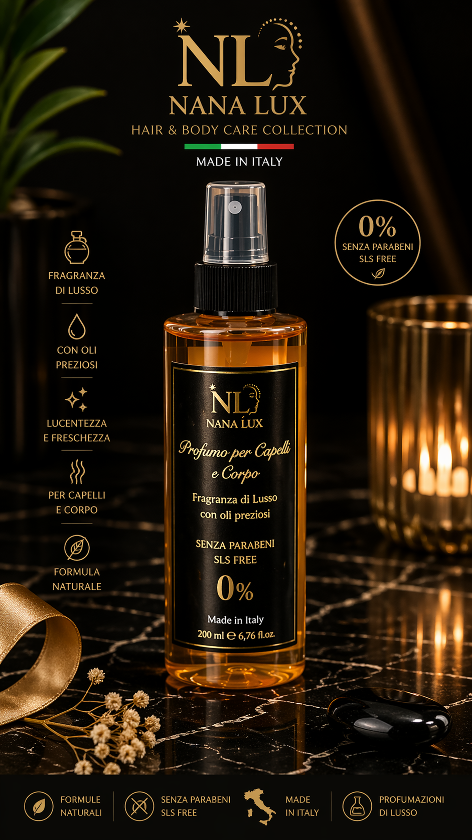 Immagine di capelli sani e luminosi