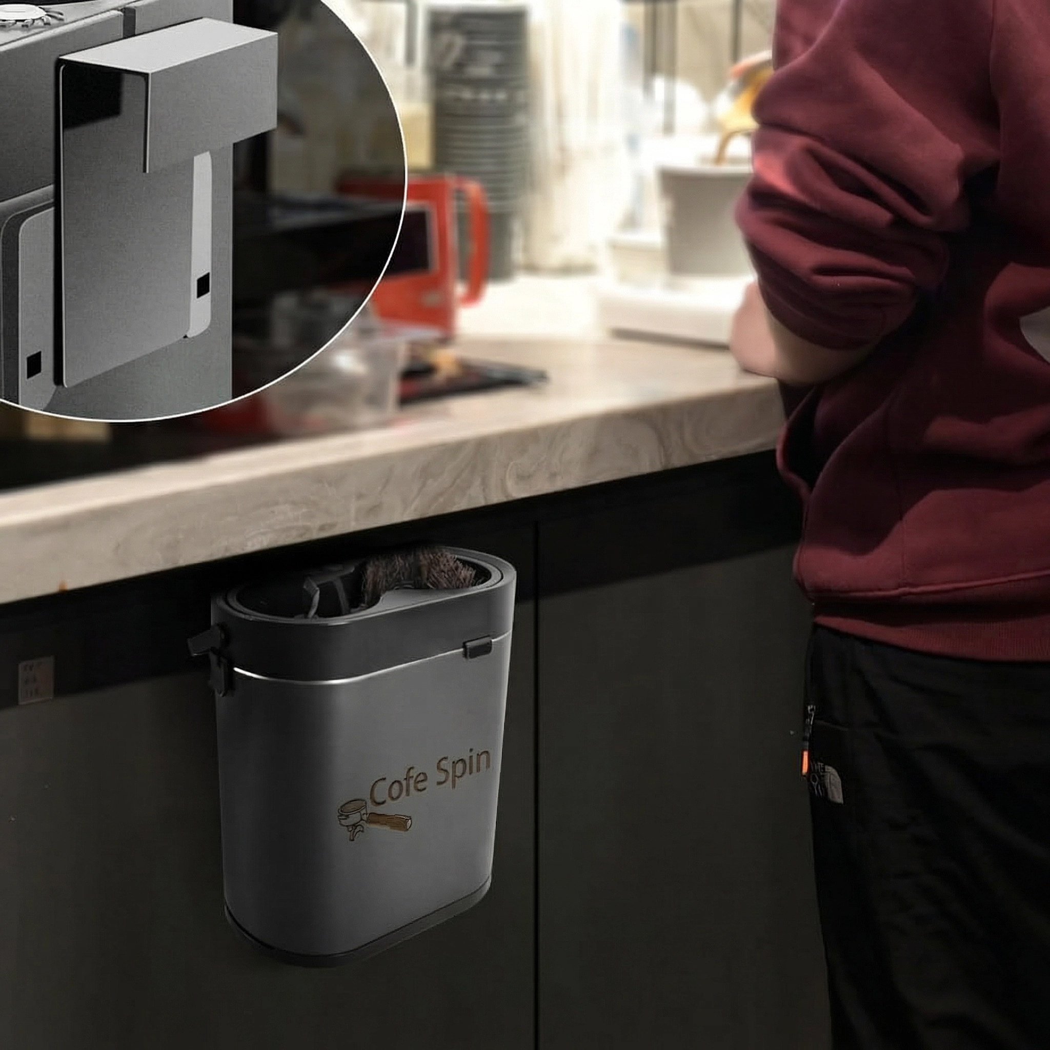 Stylish stainless steel body of the Cecotec Bean&Clean Pro.