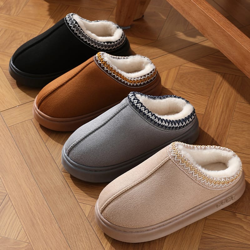 Woman wearing comfortable slippers