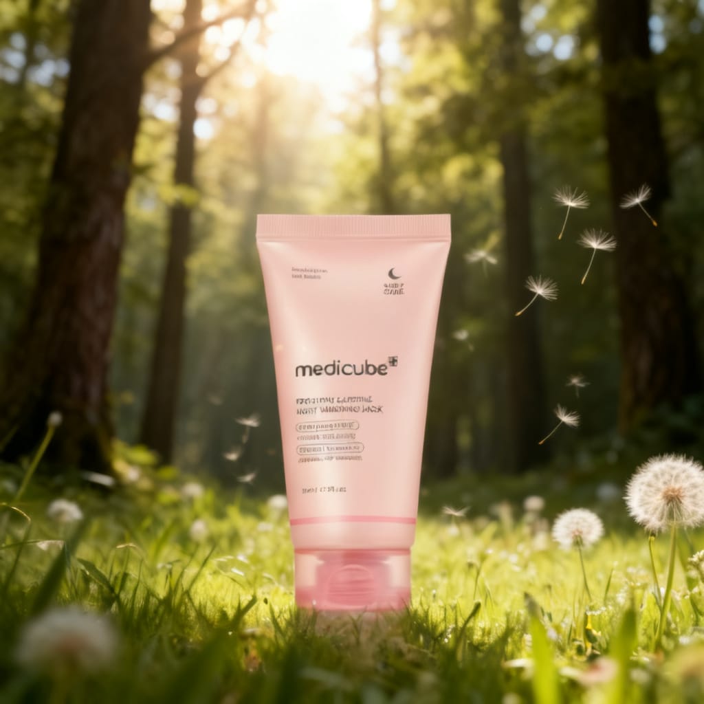 Woman applying overnight skin treatment mask before bed