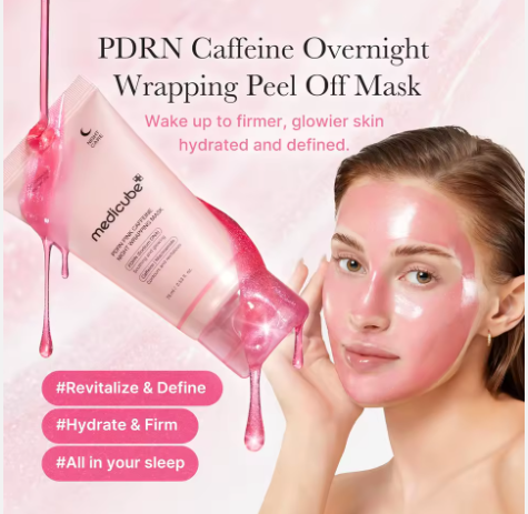 Woman applying overnight skin treatment mask before bed