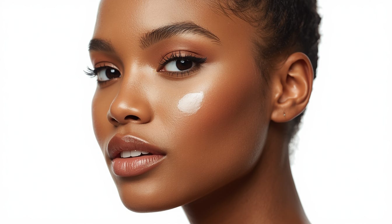 Woman applying night mask