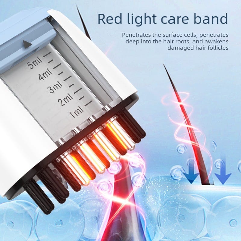 A visual representation of oil or serum being absorbed into the scalp, enhanced by the product's technology.