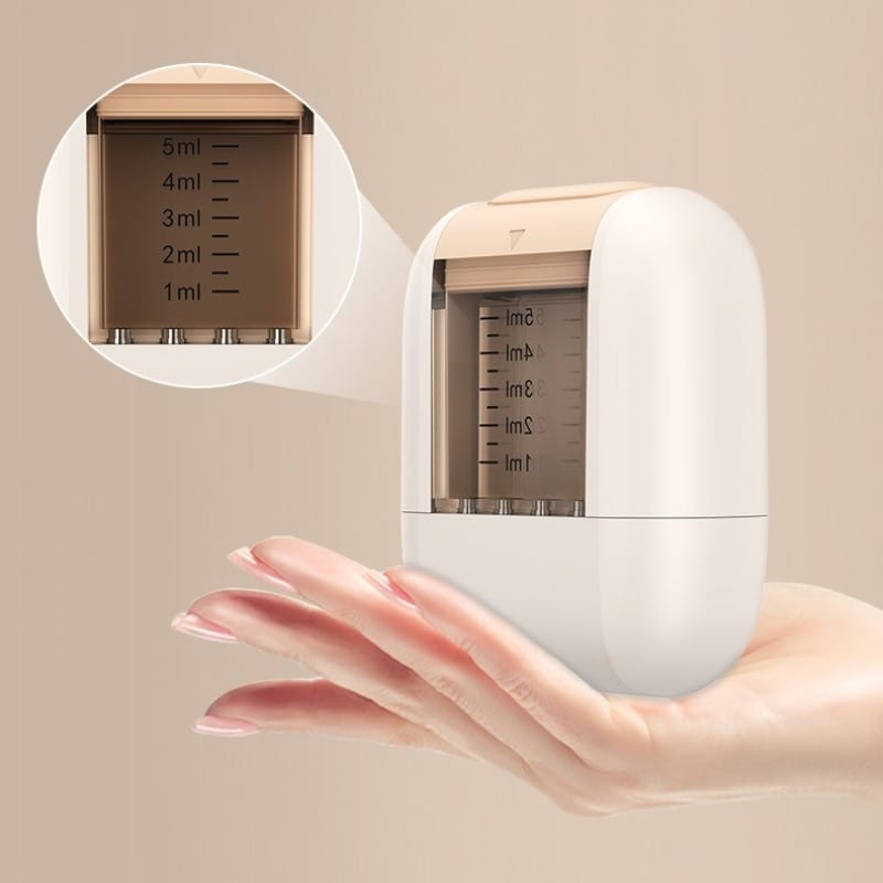 Overhead shot of the product emitting a soft red light, focusing on its therapeutic glow.