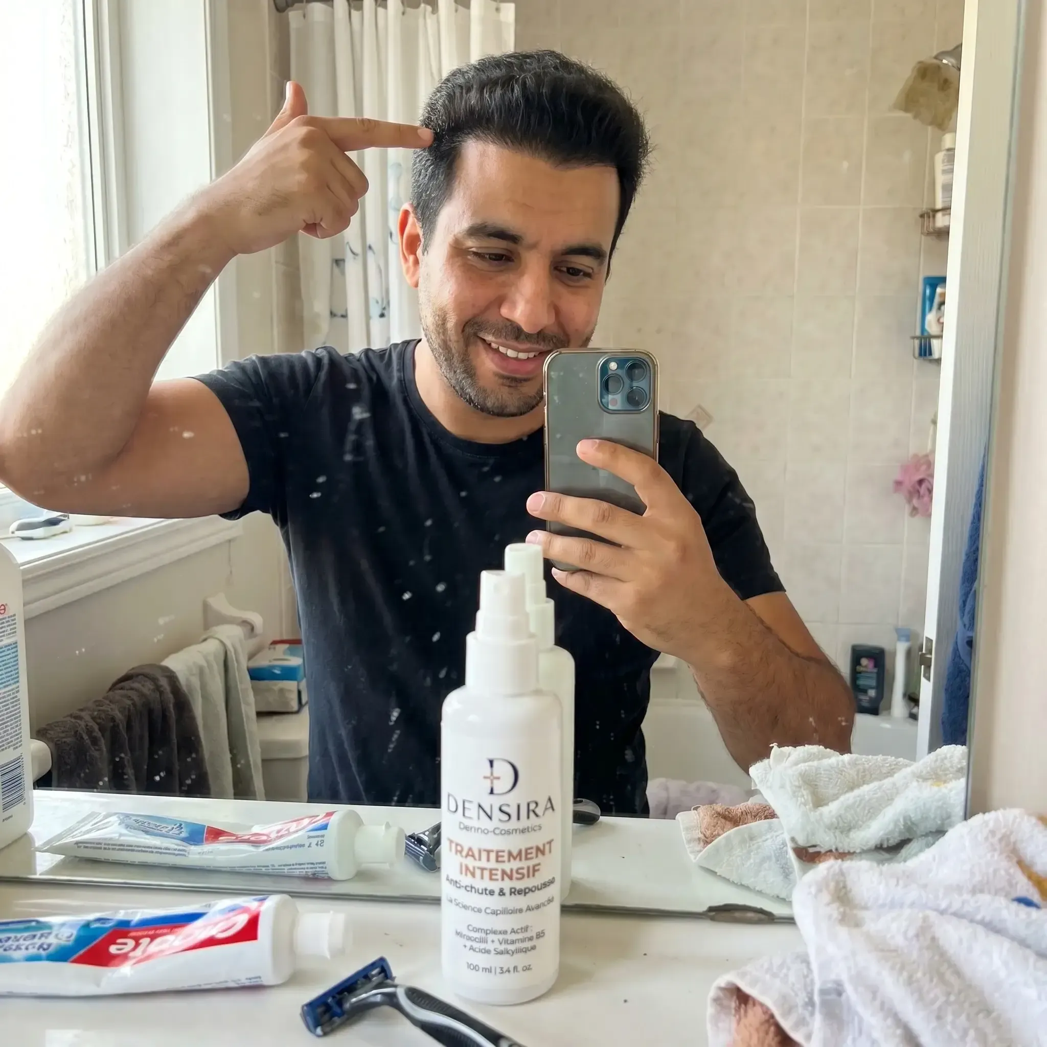 Image montrant une chevelure plus dense après utilisation de DENSIRA