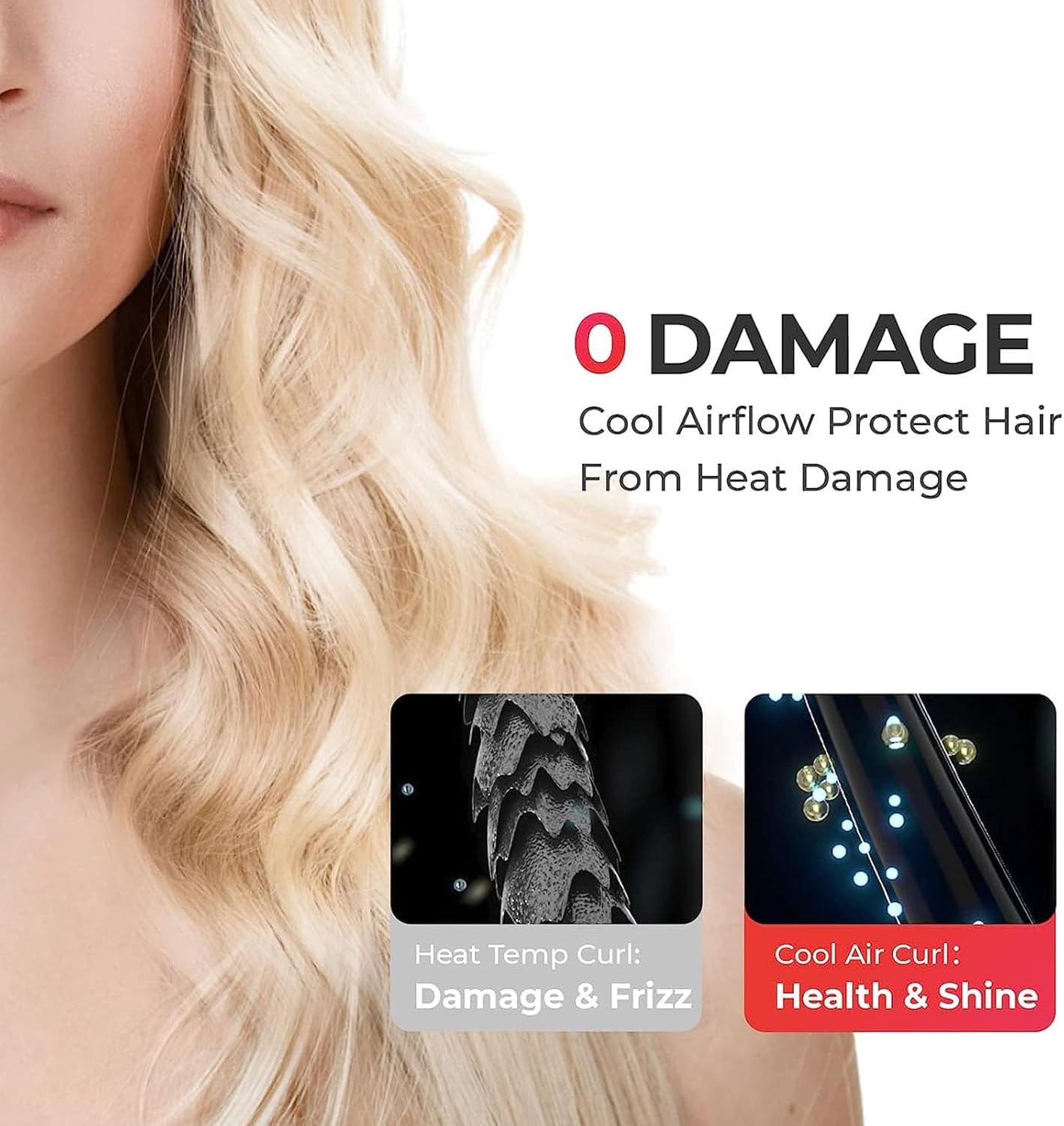 Cordless curling iron in pink