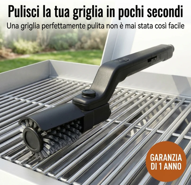 Immagine di una persona che pulisce una griglia con la spazzola