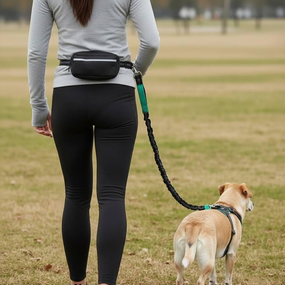 Close-up of a woman's hand securely holding a pet leash