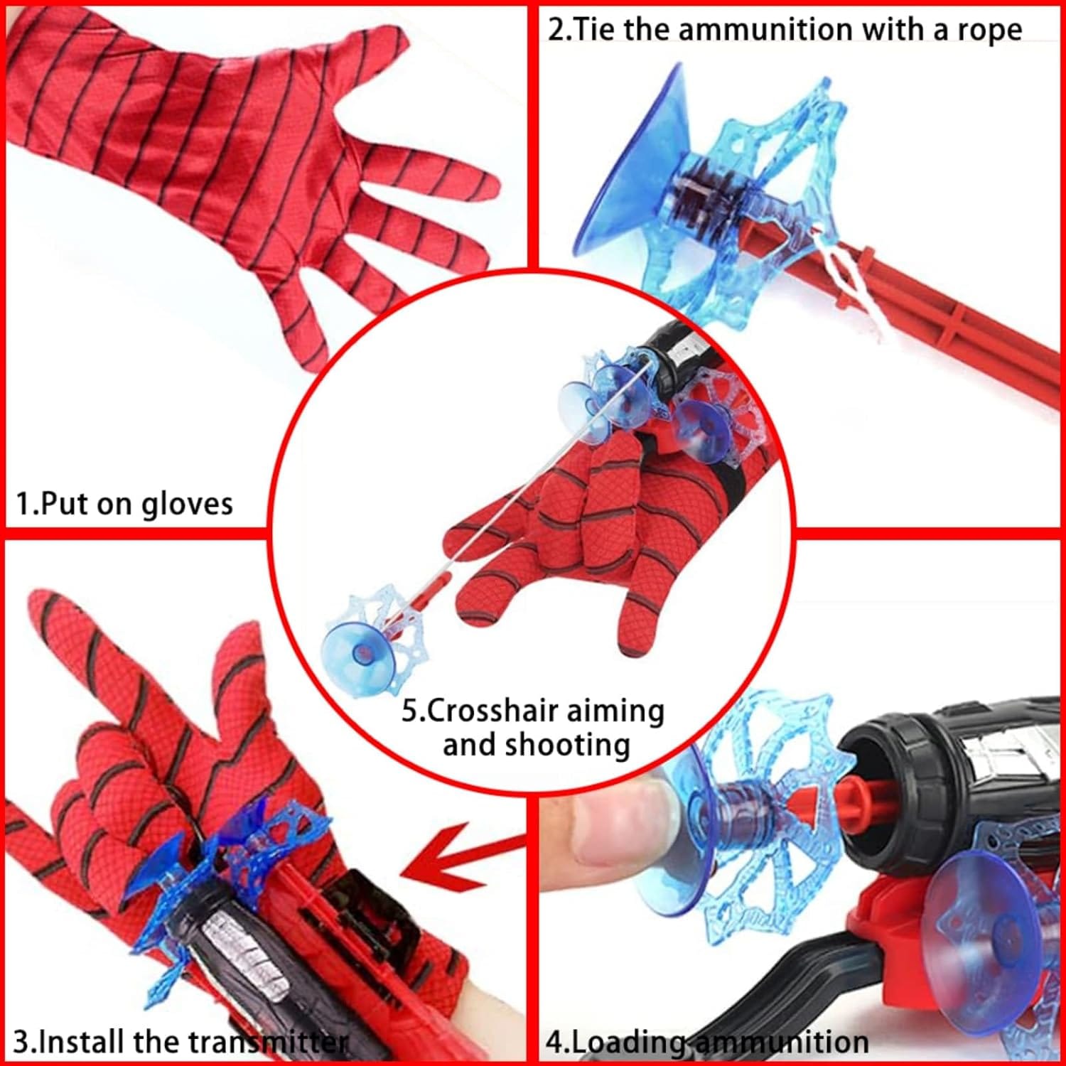 Spider Web Shooters for Kids,Adjustable Wrist Launcher Slinging Toy, Imaginative Role-Play Costume Accessory for Boys & Girls
