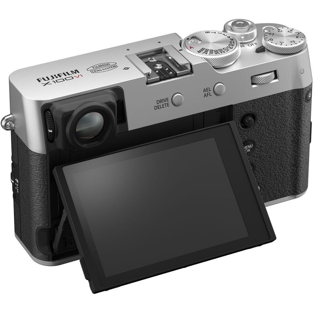 Close-up of the Fujifilm X100VI camera's lens and controls