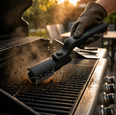 Electric BBQ Grill Brush Pro cleaning a grill
