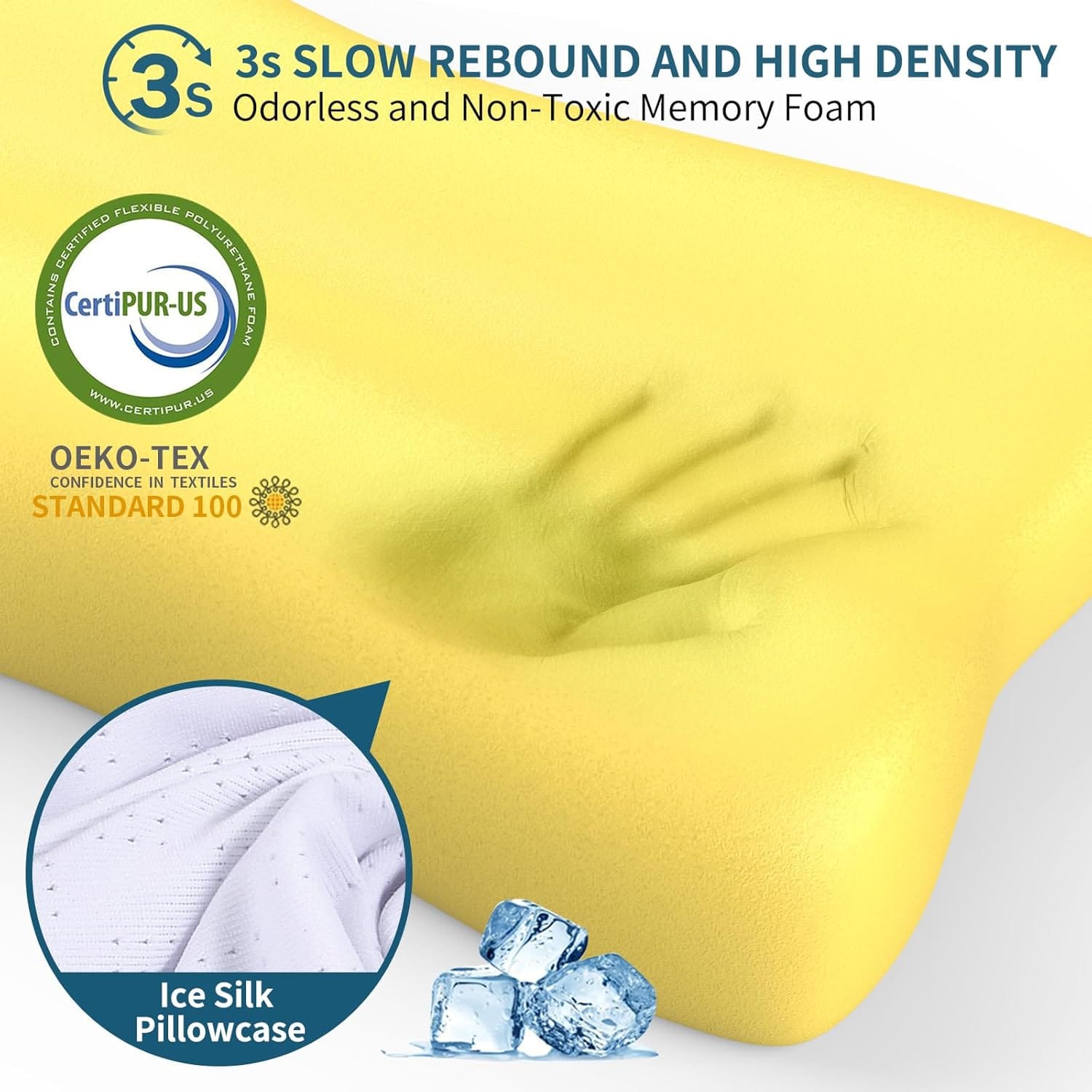 Almohada cervical de espuma viscoelástica ergonómica