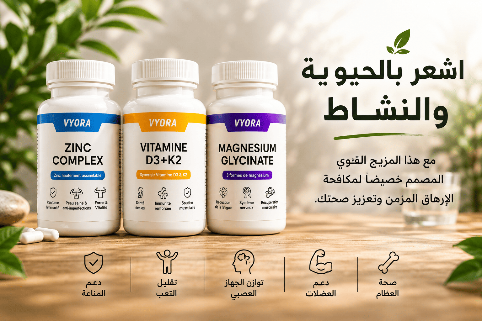 صورة لمنتج Vitalité Totale VYORA، عبوة من المكملات الغذائية