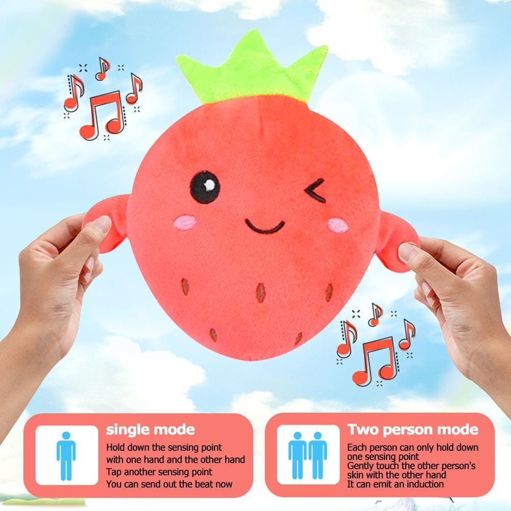 Plush banana toy with interactive features
