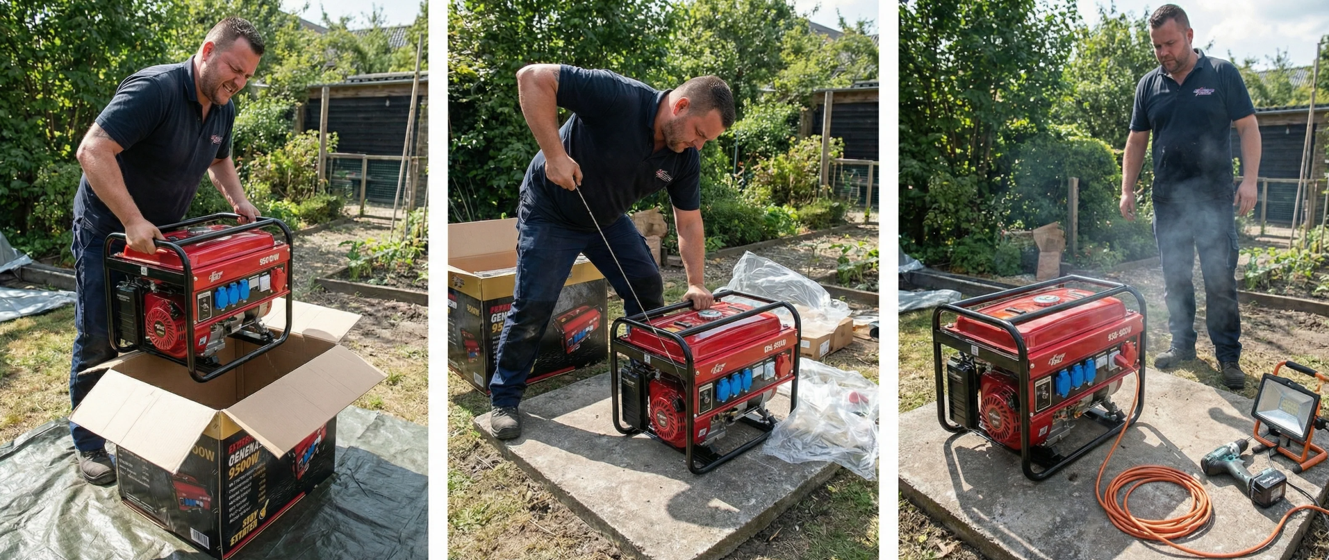 Versatile power outlets on a 9500W gasoline generator